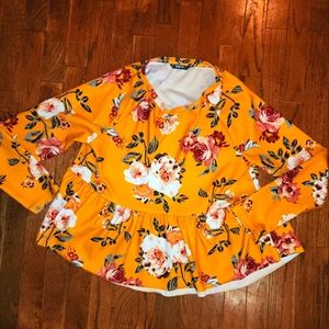 SHEIN FALL 🍁FLORAL BABYDOLL BLOUSE